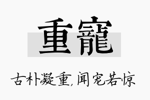 重宠名字的寓意及含义