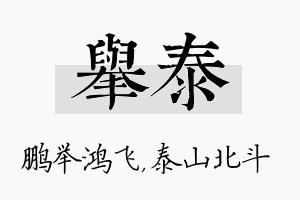 举泰名字的寓意及含义