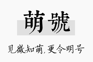 萌号名字的寓意及含义