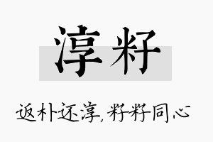 淳籽名字的寓意及含义