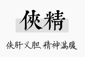 侠精名字的寓意及含义