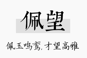 佩望名字的寓意及含义