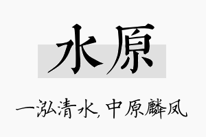 水原名字的寓意及含义