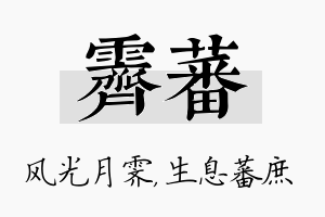 霁蕃名字的寓意及含义