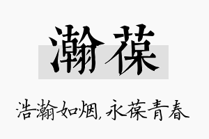 瀚葆名字的寓意及含义