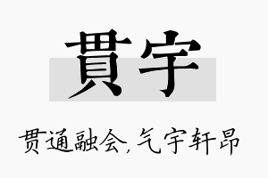 贯宇名字的寓意及含义