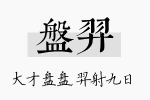 盘羿名字的寓意及含义