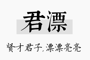 君漂名字的寓意及含义