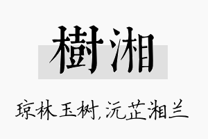 树湘名字的寓意及含义