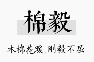 棉毅名字的寓意及含义