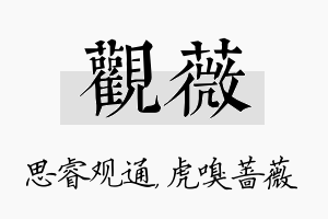 观薇名字的寓意及含义