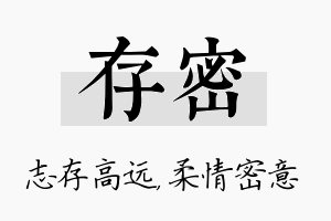 存密名字的寓意及含义