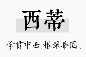 西蒂名字的寓意及含义