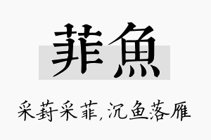 菲鱼名字的寓意及含义