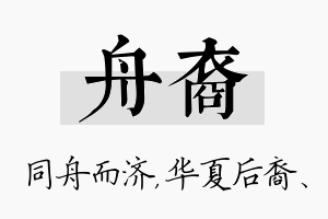 舟裔名字的寓意及含义