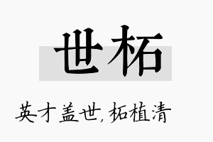 世柘名字的寓意及含义