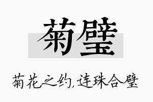 菊璧名字的寓意及含义