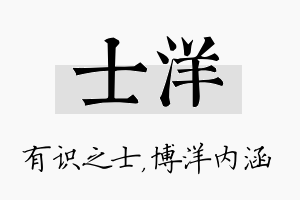 士洋名字的寓意及含义