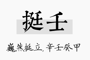 挺壬名字的寓意及含义