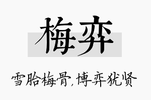 梅弈名字的寓意及含义