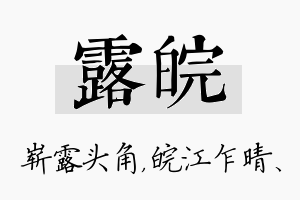 露皖名字的寓意及含义