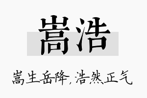 嵩浩名字的寓意及含义