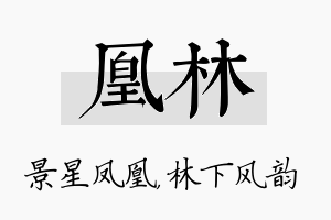 凰林名字的寓意及含义