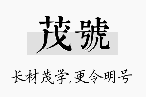 茂号名字的寓意及含义