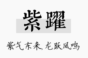 紫跃名字的寓意及含义