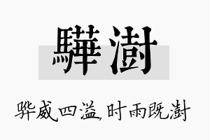 骅澍名字的寓意及含义