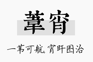 苇宵名字的寓意及含义