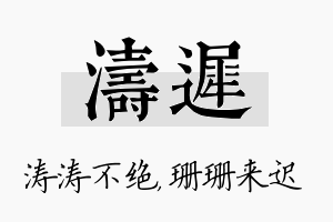 涛迟名字的寓意及含义