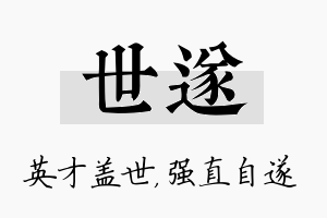 世遂名字的寓意及含义