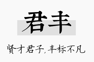 君丰名字的寓意及含义