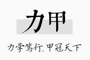 力甲名字的寓意及含义