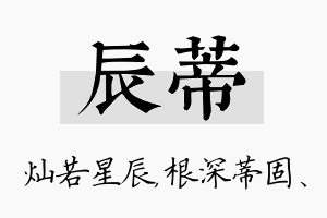 辰蒂名字的寓意及含义