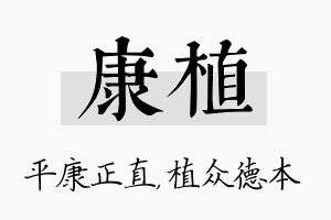 康植名字的寓意及含义