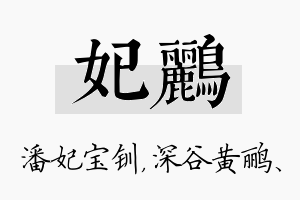 妃鹂名字的寓意及含义