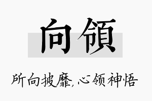 向领名字的寓意及含义