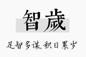 智岁名字的寓意及含义