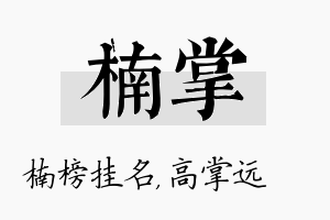 楠掌名字的寓意及含义