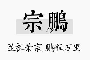 宗鹏名字的寓意及含义