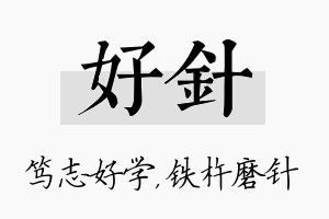 好针名字的寓意及含义