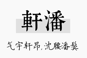 轩潘名字的寓意及含义