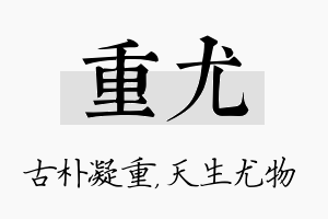 重尤名字的寓意及含义