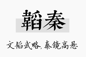 韬秦名字的寓意及含义