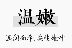 温嫩名字的寓意及含义