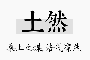 土然名字的寓意及含义