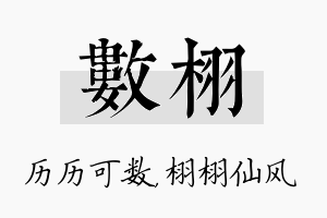 数栩名字的寓意及含义