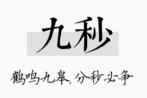 九秒名字的寓意及含义